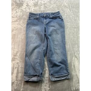 Style & Co Jeans Capri Faded Y2K Stretch Mid Rise Womens Sz 10 Blue Denim Pants